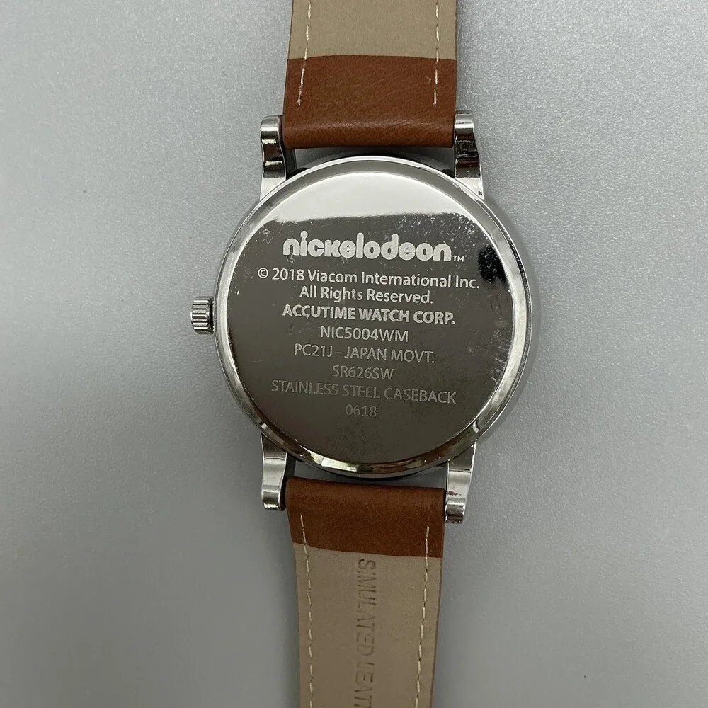 Nickelodeon Rewind Mens Watch 46mm Rugrats Arnold Rocko's Leather New Battery